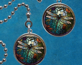 Dragonfly Fan Pull Chain: Arts & Crafts Light Pull