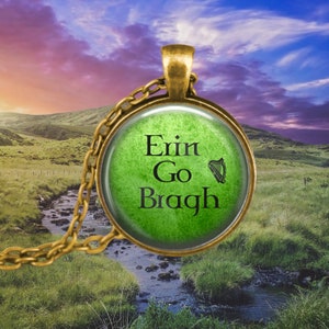 Erin Go Bragh Pendant Necklace - Irish Jewelry - St. Patrick&#39;s Day Necklace - Celtic Necklace - Celtic Pendant - Pendant Necklace