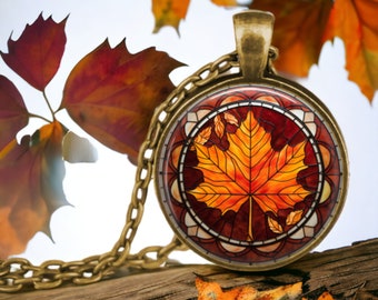 Maple Leaf Necklace: Autumn Colors, Canadian Symbol