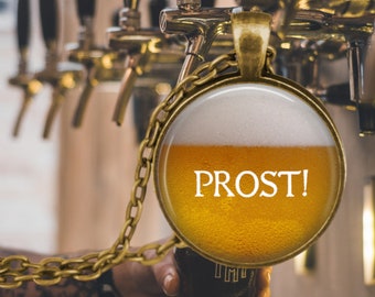 PROST! Beer Jewelry - Beer Lover Necklace - Beer Pendant - Cheers Beers - Oktoberfest Jewelry - Beer Stein Charm