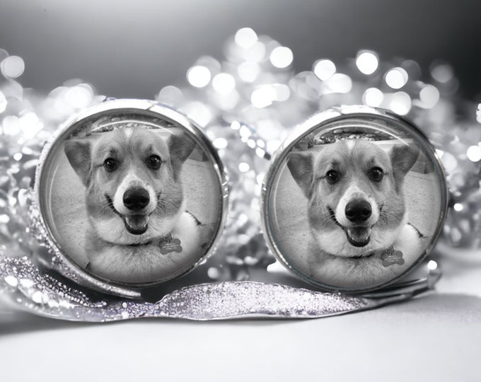 Pet Photo Cufflinks - Gift from the Dog - Dog Cuff Links - Picture Cufflinks - Cat Cufflinks - Personalized Cufflinks - Animal Cufflinks