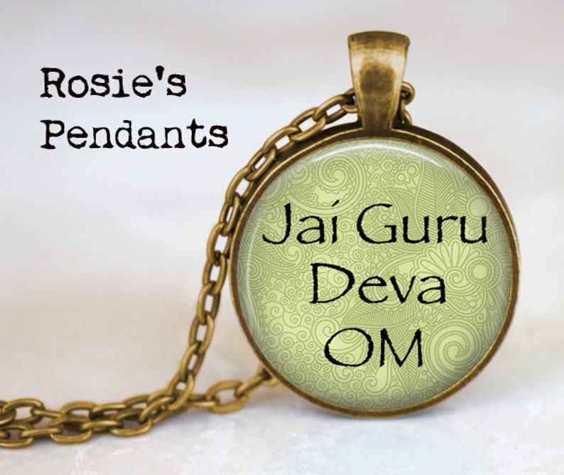 Jai Guru Deva OM Meditation Pendant Spiritualism Om Jewelry Om Pendant Necklace Yoga Boho Chic The Universe Hamsa Charm