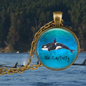Orca Killer Whale - No Captivity for Whales - Killer Whale Pendant - Orca Jewelry - Free the Whales - Save the Ocean