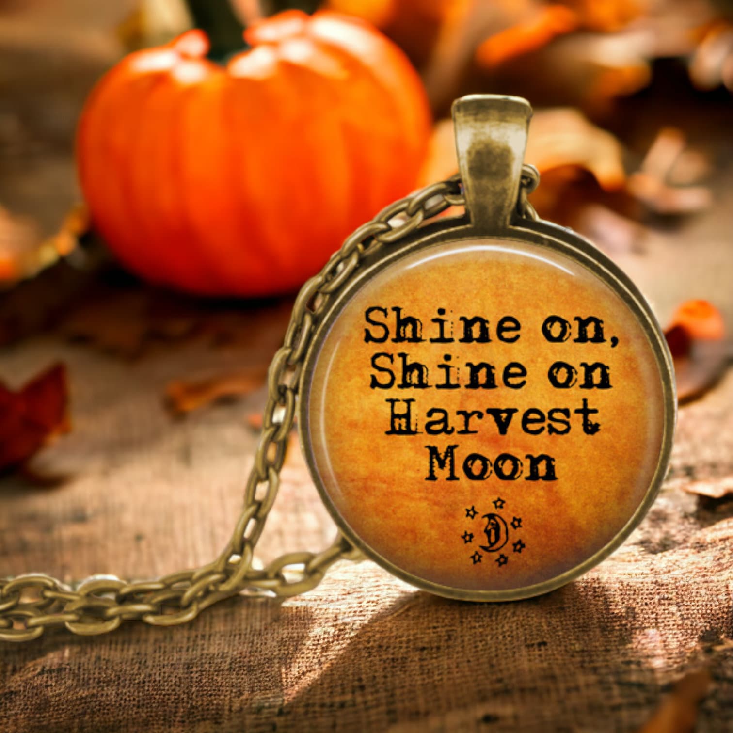 Shine on Harvest Moon Necklace Orange Moon Fall Trends Autumn