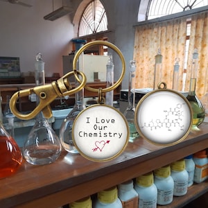 Oxytocin Keychain: I Love Our Chemistry, Love Hormone Jewelry