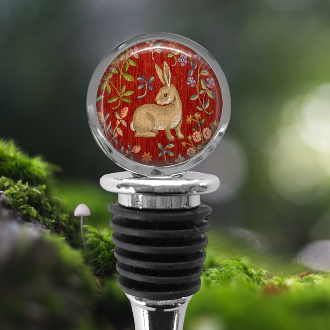 RABBIT Wine STOPPER Medieval Tapestry Bottle Stopper Wildlife Gifts