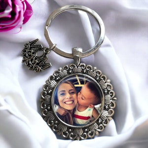 Mom Photo Keyring - Custom Picture Keychain - Gift for Mommy from Child - Mother&#39;s Day Personalized Gift - Mother Picture Gift - My Mommy