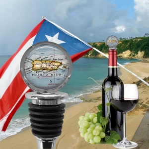 PUERTO RICO Map Bottle Stopper - Caribbean Maps - USA Map Gift - Puerto Rican Gift - San Juan - Borinquen - Commonwealth - Cruise Gift