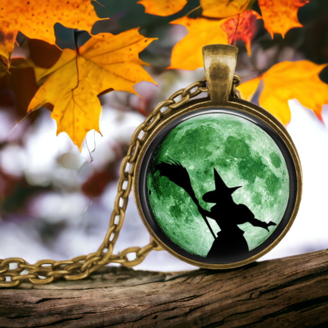 Wicked Witch Necklace Pendant Necklace Green Witch Jewelry Etsy