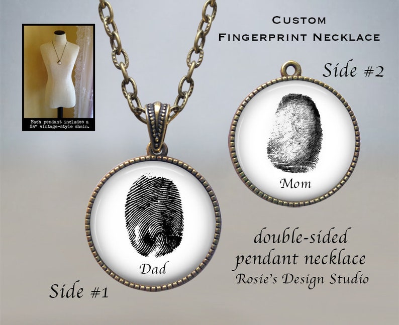 Custom Fingerprint Necklace Custom Fingerprint Jewelry Etsy