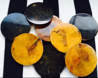 Coaster Sets Handmade from Gorgeous "Tortoise" Penahell Tiles in Choice of Brown or Amber.