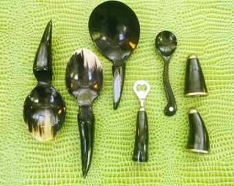 Choice of Natural Horn Spoons, Scoops, Bottle Opener, or Salt & Pepper Shakers.