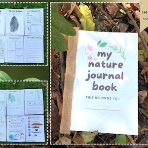 20 pages of My nature journal book, nature book, nature journal worksheets, Nature Scavenger Hunt, loose parts Scavenger, explore nature