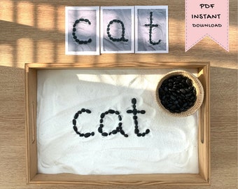 Alphabet Loose Parts Cards,sand tray, Montessori Inspired (Digital Download)