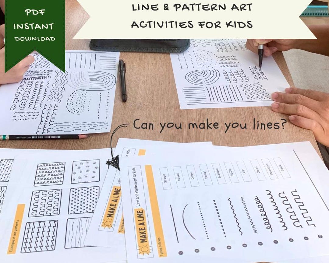 40 Pages of Line and Pattern Art | Art Therapy | Basic Drawing Activity ...