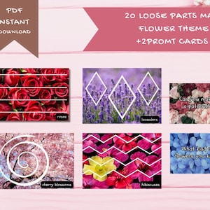 20 tapetes de piezas sueltas - tema floral con 2 tarjetas rápidas (imágenes reales) Tarjetas de rastreo Montessori, Actividades florales para niños, Rastreo