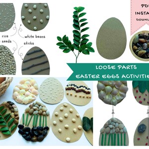 Juego de emparejar huevos de Pascua de la naturaleza, tarjetas con patrones Montessori (descarga digital)