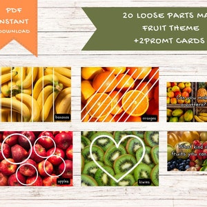 20 pièces détachées - thème fruits avec 2 cartes invites (vraies images) cartes à tracer Montessori, activités sur les fruits pour les enfants, traçage