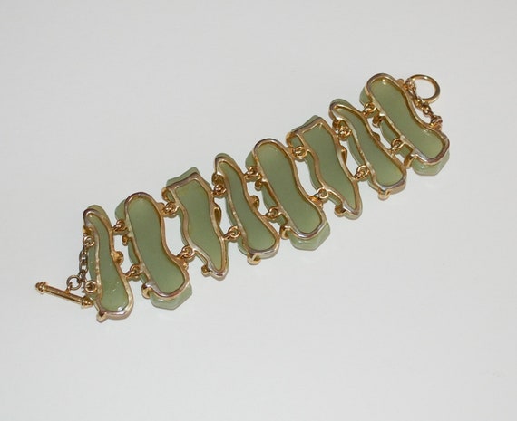 Vintage Green Chunky Bracelet - image 3