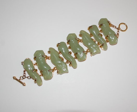 Vintage Green Chunky Bracelet - image 2