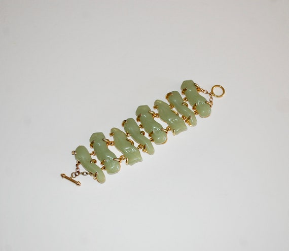 Vintage Green Chunky Bracelet - image 1