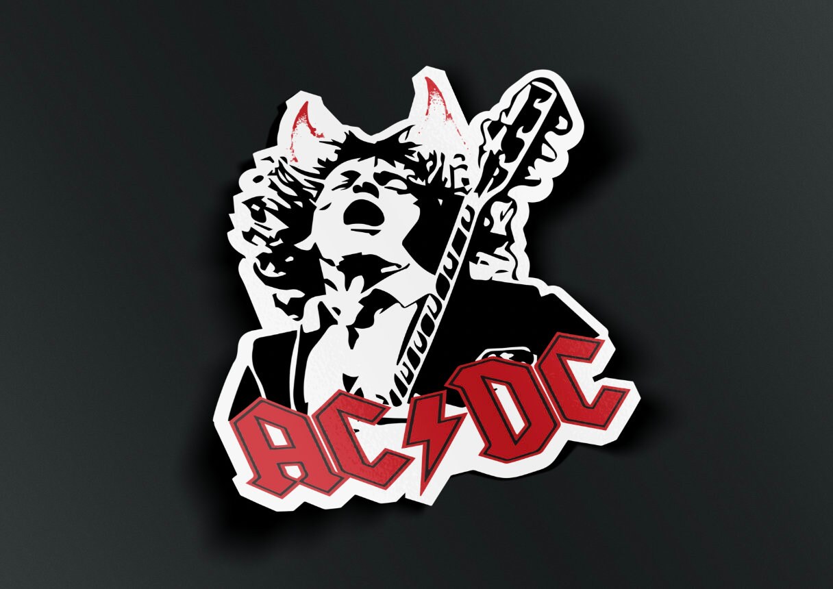 ACDC Angus Young Devil Horns AC/DC Vinyl Sticker Reusable - Etsy Hong Kong