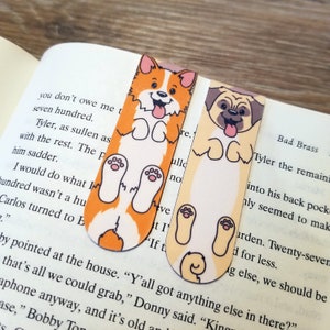 Corgi and Pug Dogs - Magnetic Bookmarks (Pack of 2)