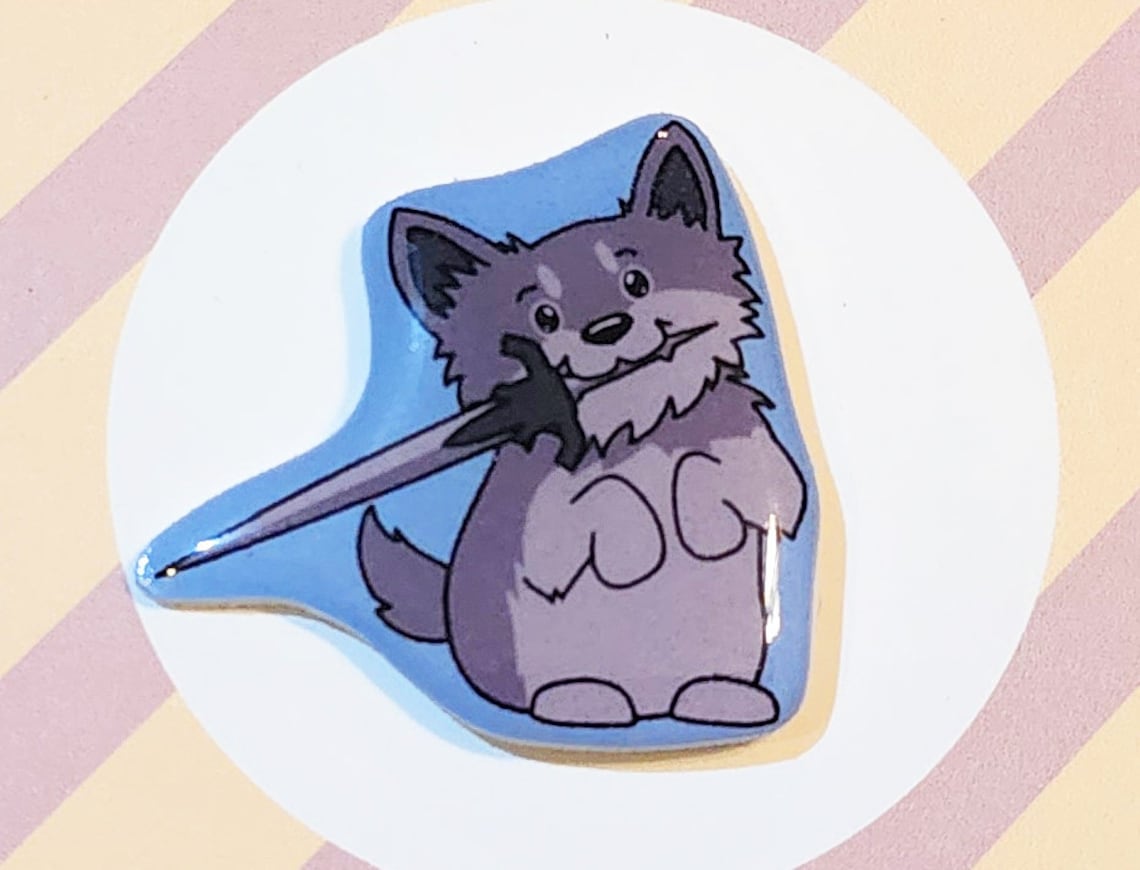 Sword Puppy Resin Pin