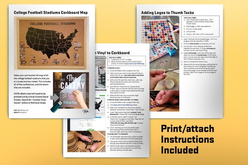 DIY Download College Football Map bucket List of Stadiums Etsy