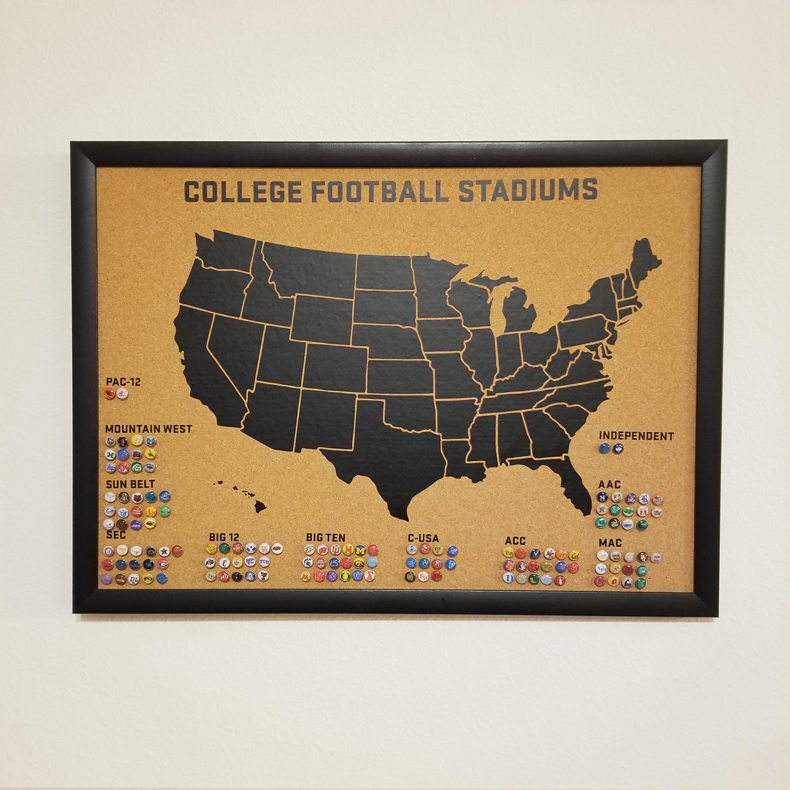DIY Kit College Football Map (Bucket List of Stadiums)
