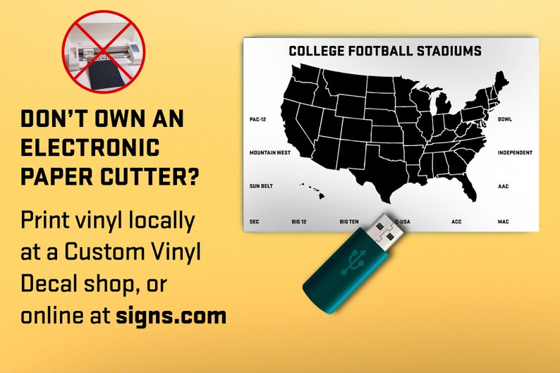 DIY Download College Football Map bucket List of Stadiums Etsy