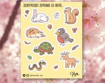 4x5 Spring Animals Sticker Sheet