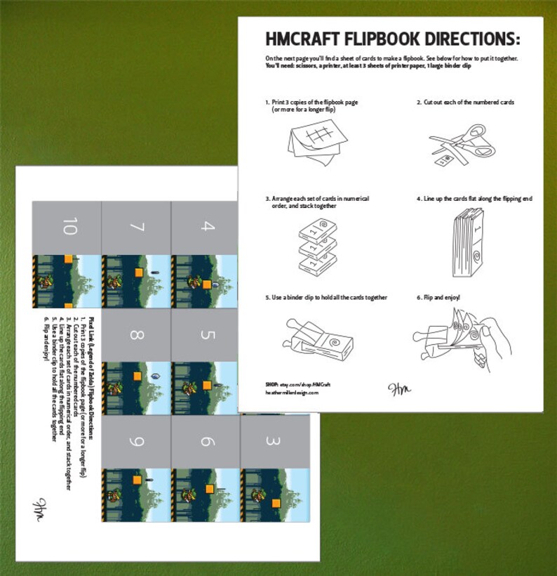 Pixel Link Printable Flipbook animated by Rigmarole Etsy