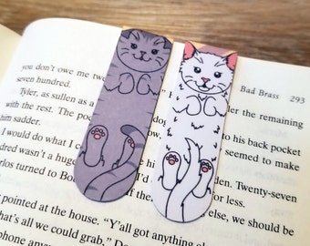 Scottish Fold and White Tabby Kitties - Magnetic Bookmarks (Pack of 2)