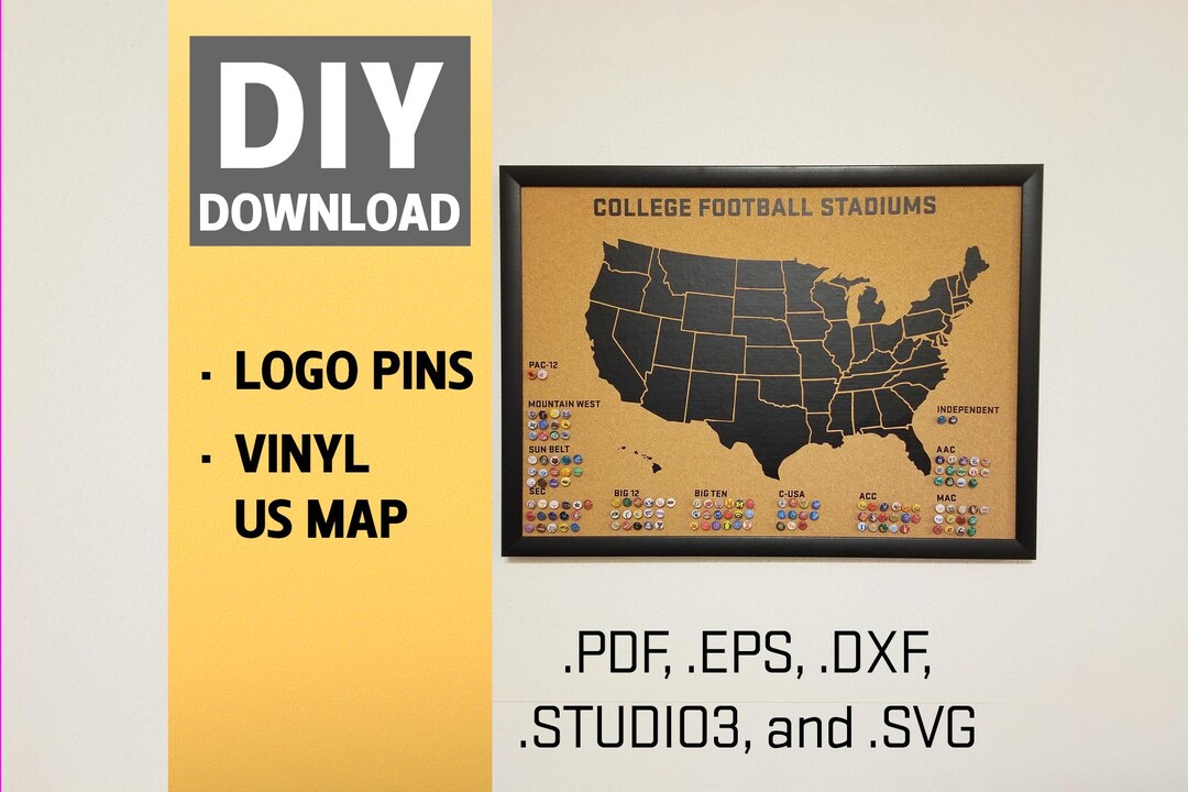 DIY Download College Football Map (bucket List of Stadiums