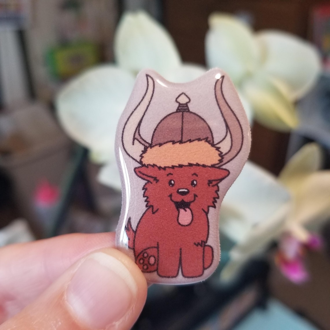 Viking Puppy Resin Pin