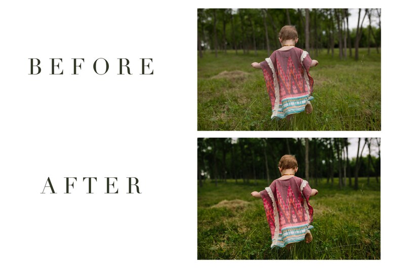 May include: A young child wearing a colorful patterned dress walks through a grassy field with trees in the background.