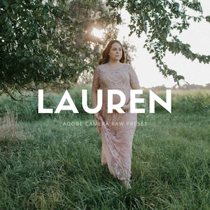 Lauren - Adobe Camera Raw (ACR/ Bridge) Preset for Photographers. One Click Edit. Instant Digital Download.
