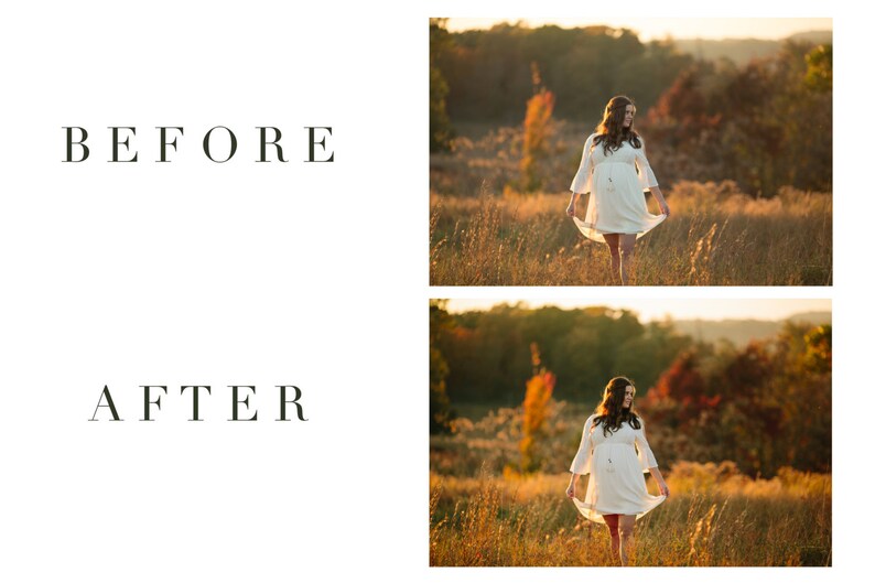 May include: A woman in a white dress walks through a field of tall grass. The sun is setting in the background, casting a warm glow on the scene. The grass is a mix of green and brown, and the trees in the background are a mix of green and red.