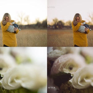 May include: A woman wearing a mustard yellow sweater holds a baby in a field of tall grass. The baby is wearing a gray outfit. The top of the image has the word "BEFORE" in the top left corner.
