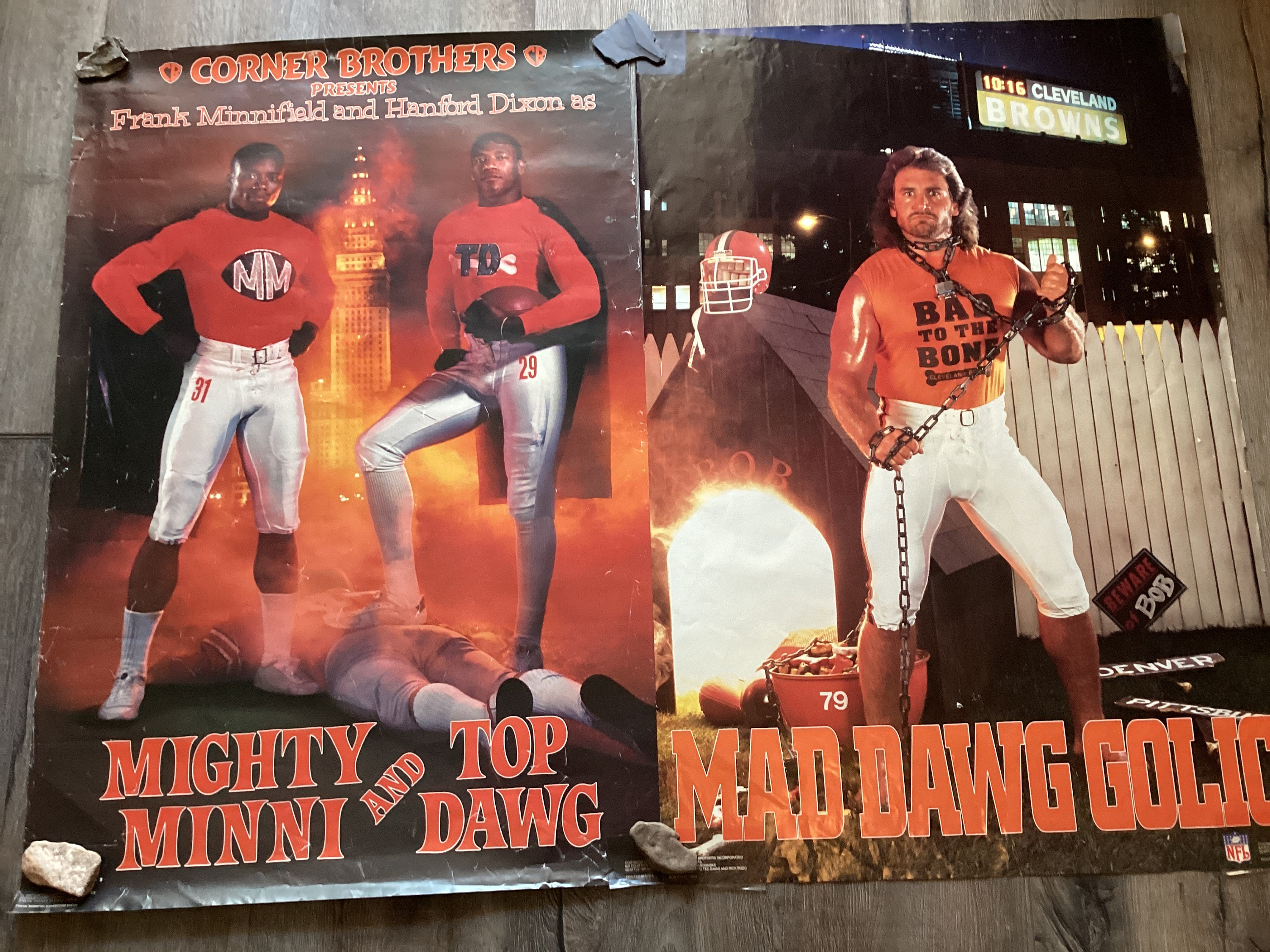 RARE VINTAGE AUTHENTIC Hanford Dixon & Frank Minnifield Kostacos