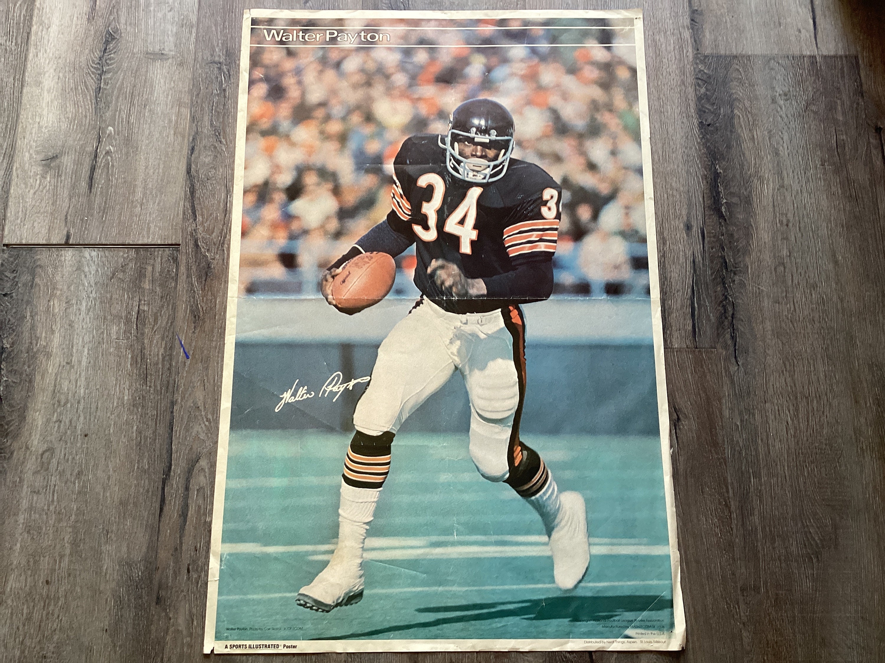 Authentic Men's Walter Payton Navy Blue Alternate Jersey - #34 Football Chicago  Bears