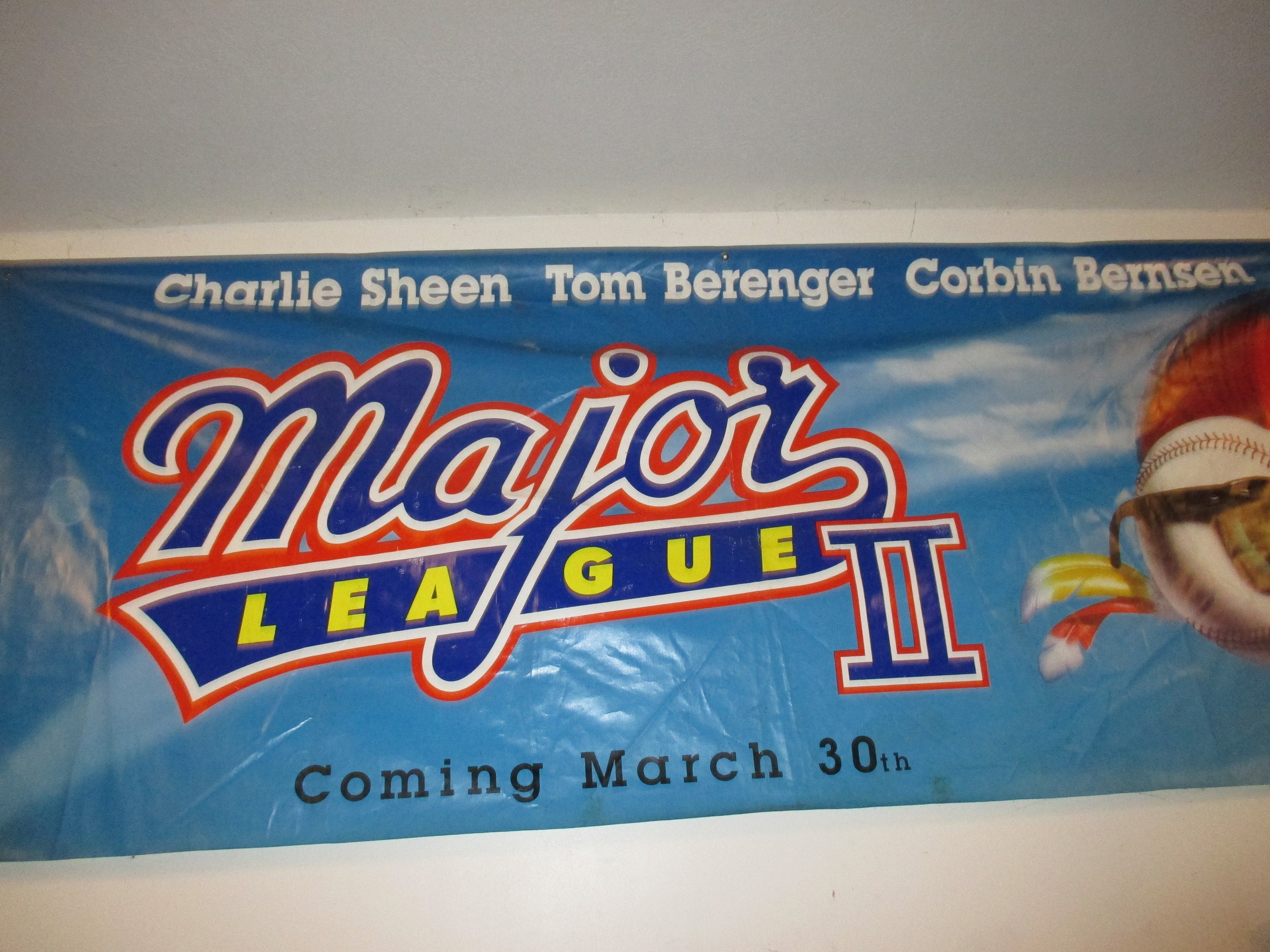 HUGE Major League II Movie Authentic Original Banner Poster 