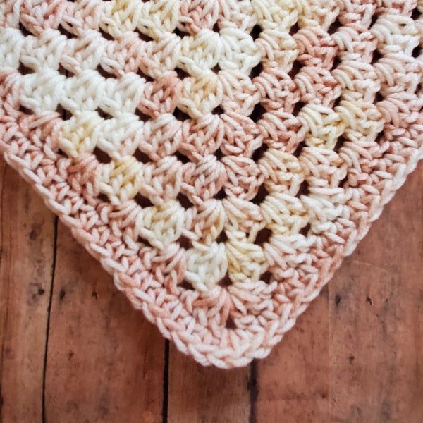 Pink Crochet Baby Blanket- Crochet Granny Square Blanket- Handmade Baby Shower Gift - Newborn Baby Photo Prop Throw - Priority Ship