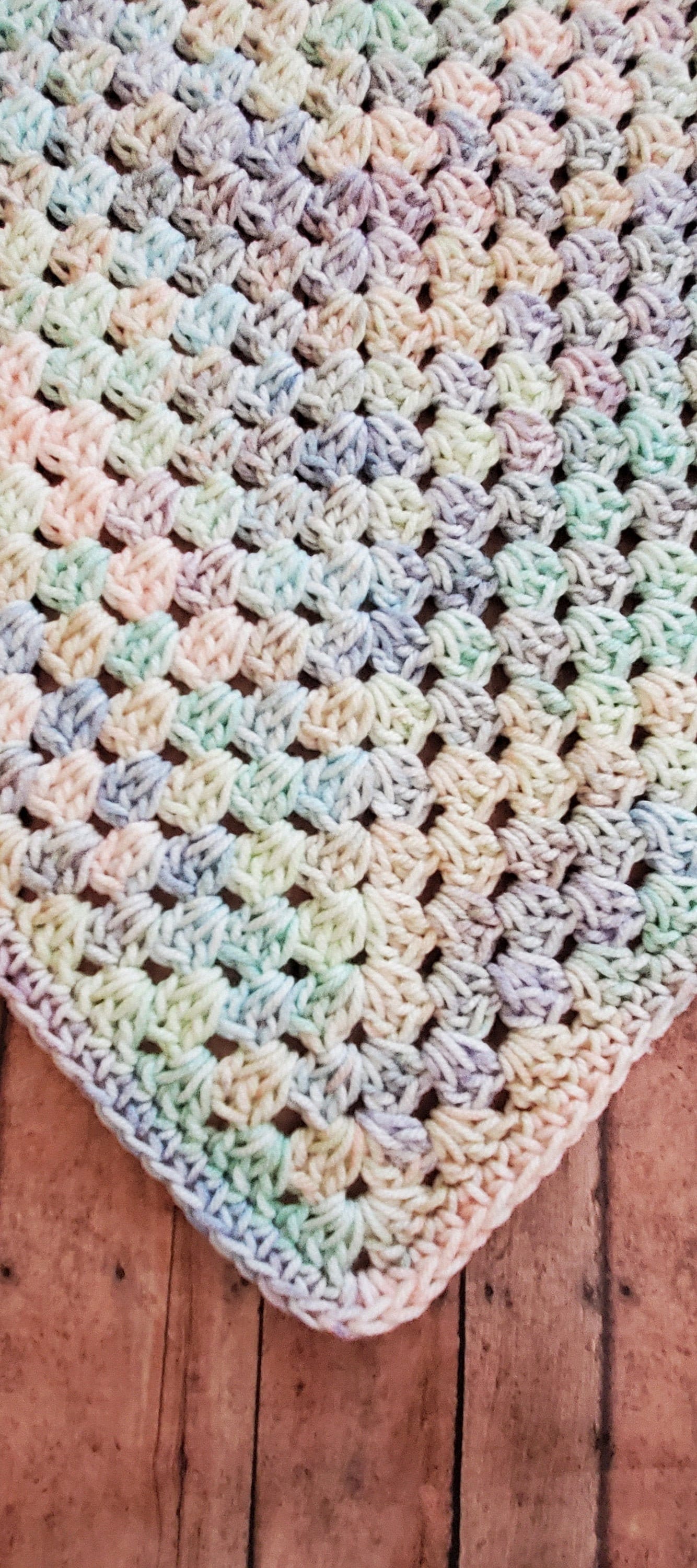 Pastel Rainbow Crochet Baby Blanket, Crochet Baby Granny Square - Handmade Baby Shower Gift - Newborn Photo Prop Throw - Priority Ship