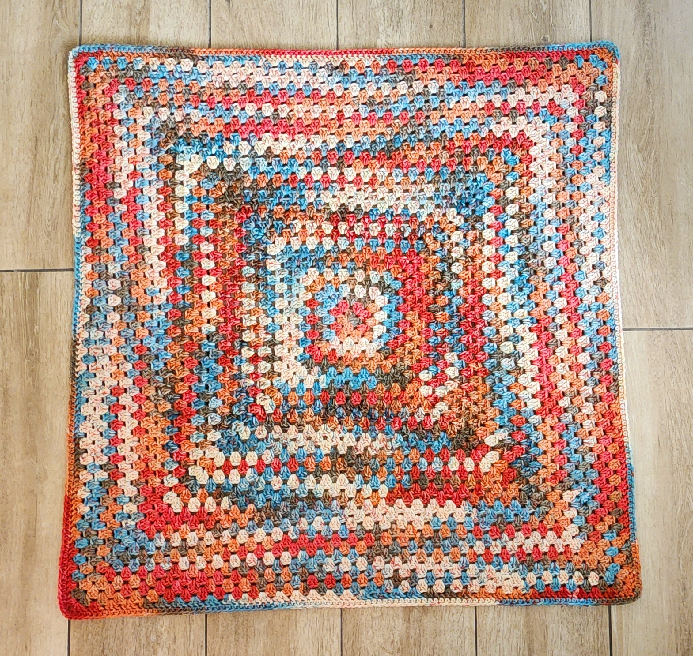 Large Painted Desert Crochet Granny Square Baby or Toddler Blanket
