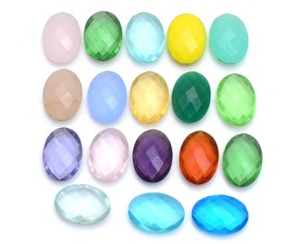 10 Pcs. 14x10mm Calibrated Oval shape Faceted Briolettes, Both side Faceted, polished,Handmade Gemstones,For jewellery making,wire wrapping
