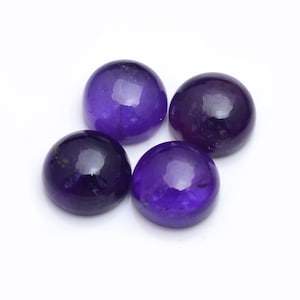 10 peças de cabochão de ametista, pedra preciosa de ametista africana 100% natural, 10 mm redondo, qualidade AAA, preço de atacado, tamanho calibrado de ametista roxa