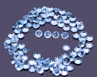 WHOLESALE! 4MM Blue Topaz Round Cut - Blue Topaz Cut - Loose Stone - Natural Blue Topaz loose stone