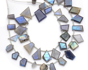 Natural Labradorite Kite Beads, Faceted Gemstone Jewelry Making
